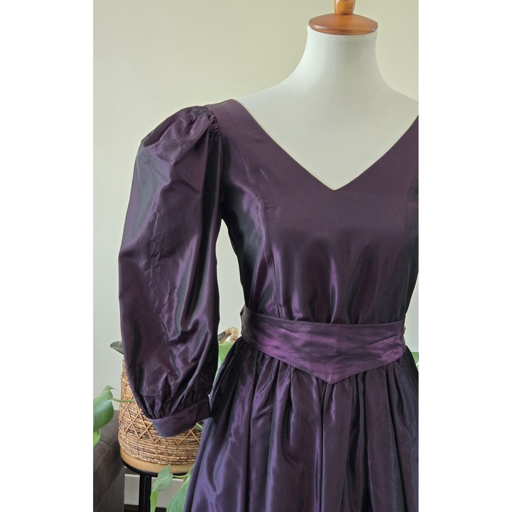 RARE Laura Ashley Victorian Style Puff Sleeves Maxi Dress Women's US 10 UK 12 - Picture 9 of 16